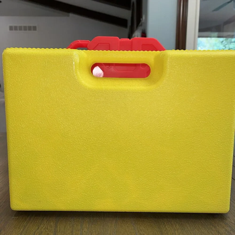 Lot VTG 1992 K'NEX Yellow Box Hard Carrying Case + Toddler KidK'nex Set 350 Pcs